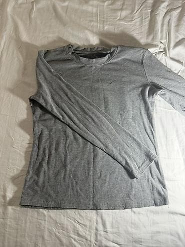 футболка с рукавом: Лонгслив, цвет - Серый, M — 1