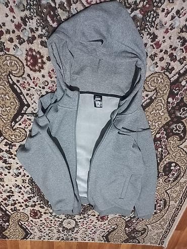 tech flecee nike: Мужская толстовка, L, Nike, Новый, цвет - Серый, Самовывоз — 1