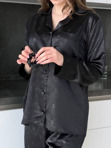 джинсова сорочка: Пижама, Шелк, Турция, S, M, L — 1