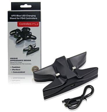 dualshock 2: Зарядная станция, зарядное устройство для 2х геймпадов (UFO Blue LED — 1
