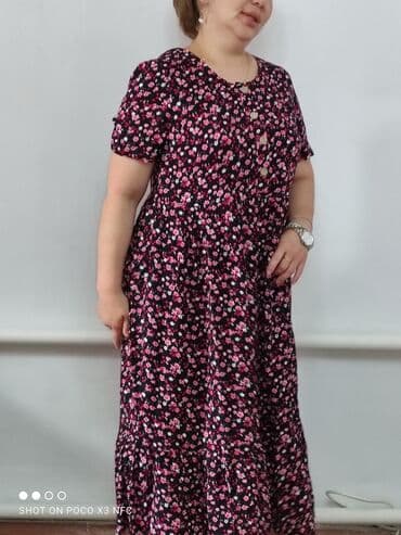 прокат платьев больших размеров: Платья . Штапель. Размеры:52-54-56. Доставка по городу платная . обмен — 1