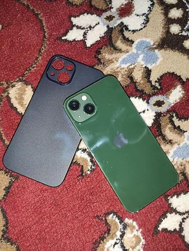 IPhone 13, Б/у, 128 ГБ, Зеленый, Чехол, Защитное стекло, 80 %