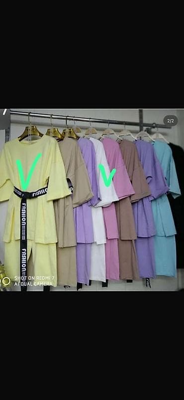 Жеке буюмдар: Женский комплект: костюм велосипедки - Крой: оверсайз туника с — 2