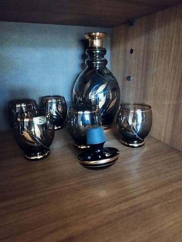 Набор винтажной стеклянной посуды Чехия Bohemia оригинал. В наборах по