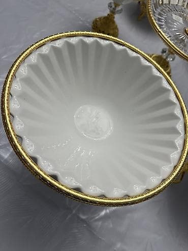 платье снегурочка: Декоративная ваза-фруктовница на ножке - Материал чаши: белая — 3