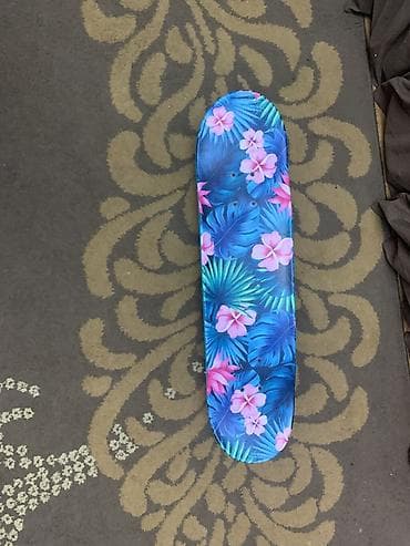 серф скейт: Скейтборд с тропическим принтом - Дека классической формы (двойной — 1