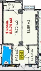 сдается квартира в городе ош: 1 комната, 54 м², Элитка, 9 этаж, ПСО (под самоотделку) — 6