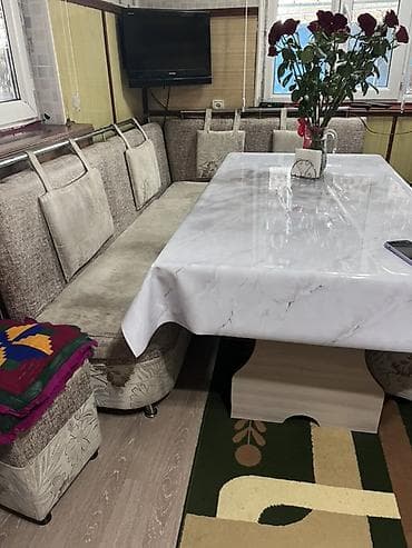 мебель кухонный уголок: Кухонный мягкий уголок, Б/у, Дерево, цвет - Бежевый — 1