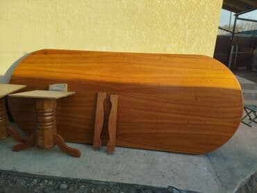 кухонный стол трансформер: Стол для зала, Б/у, Складной, Овальная — 3