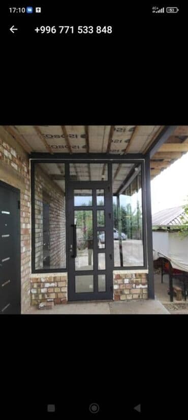 купить металл: Двери в частный дом, Металл, Со стеклом, цвет - Черный — 2