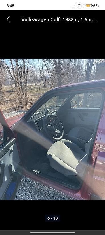 ижара машина: Volkswagen Golf: 1988 г., 1.6 л, Механика, Бензин, Хетчбек — 6