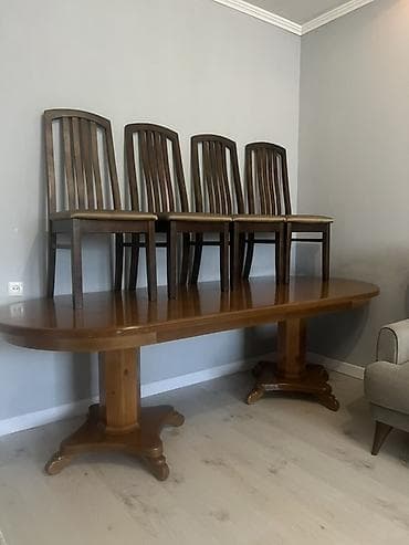 или меняю с доплатой мне: Стол и стул для зала, Б/у, Самовывоз, цвет - Коричневый — 2