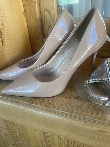 Жеке буюмдар: Лодочки-туфли женские, классические - Цвет: нюд/бежевый - Материал — 1