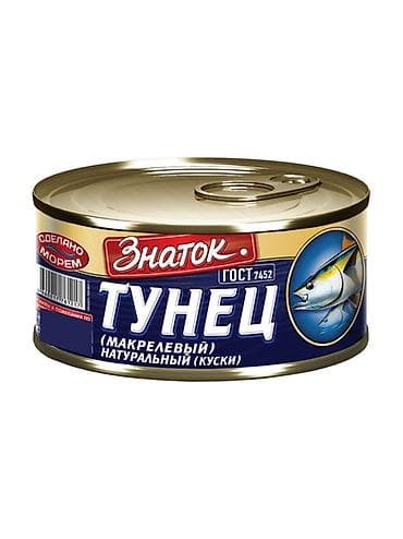 саленые огурцы: Консервы «Знаток» 1) Тунец (макрелевый) натуральный, куски - ГОСТ — 1