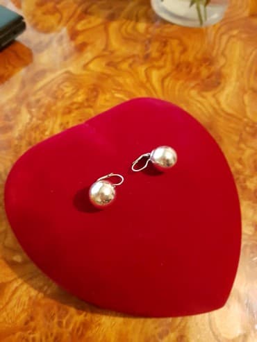 свадебные платья для покрытых: Сережки,серебро с позолотом — 3