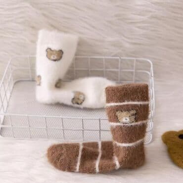 брендовые кошельки: Теплые пушистые носки с медвежатами 5пар 200сом 3 пары 100сом - Мягкая — 2