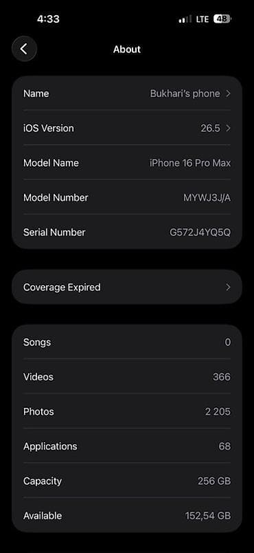 galaxy 22: IPhone 16 Pro Max, 256 ГБ, Desert Titanium, Коробка, 92 % — 1