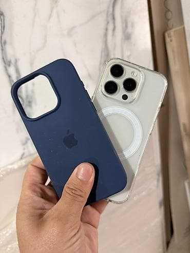 15 про бу: IPhone 15 Pro, 256 ГБ, Белый, Чехол, 94 % — 1