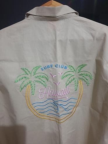 атласная рубашка: Рубашка с коротким рукавом «Hawaii Surf Club». Made in Korea. Новая — 1