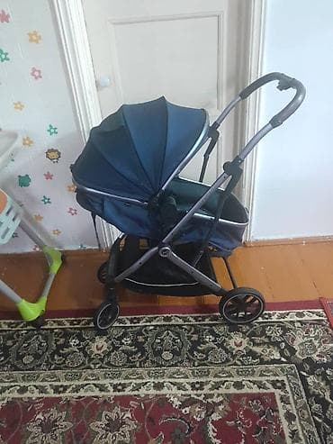 Детская коляска прогулочная/люлька 2-в-1, цвет темно‑синий