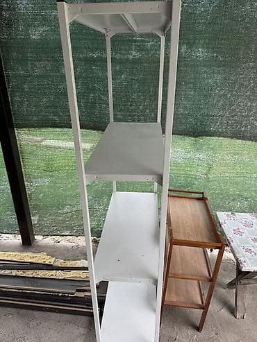 Металлический стеллаж, высокий, белый - Конструкция: каркас из — 2