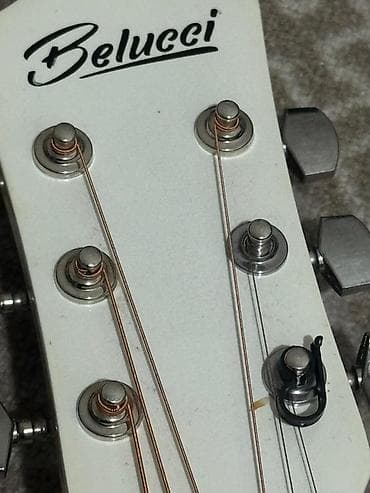 ремень для гитары: Акустическая гитара Belucci B-3810 (dreadnought), белый цвет — 2