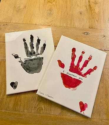 детский пуфик для ребенка: Подарочный набор «Отпечатки рук на холсте» Состав набора: - 2 холста — 2