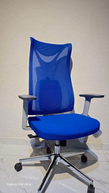 Офисное кресло, Новый, С колесиками, цвет - Синий, В рассрочку, Бесплатная доставка