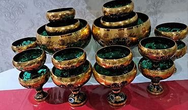 тез арада: Продам новую редкую чешскую посуду богема синее стекло изумрудный — 6