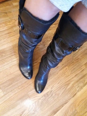 сапоги лакированные на высоких каблуках: Очень миленькие сапожки деми италия натур. кожа натур. мех отделка — 6