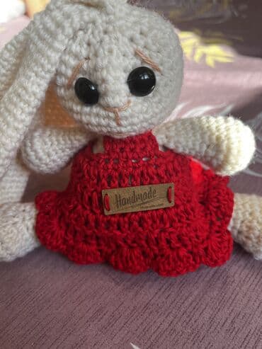пушистый белый зайчик: Вязаная игрушка «Зайчонок» - Ручная работа в технике амигуруми - — 2