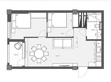 апартаменты: 2 комнаты, 56 м², Элитка, Элитка, 2 этаж — 3