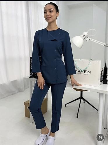 чёрный маска: Медицинский костюм MAVEN Модель “Милан” - Цвет: темно‑синий - — 1