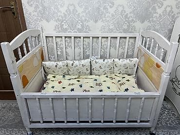 хадунки детские: Детская кроватка - Материал: массив/дерево, окрашено в белый цвет. - — 3