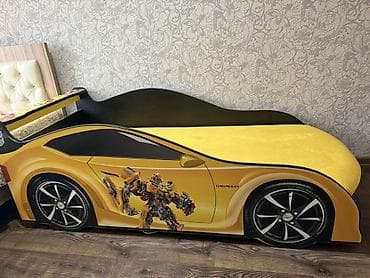 Полки, стеллажи: Детская кровать-машина «Chevrolet» с ярким принтом в стиле гоночного — 3