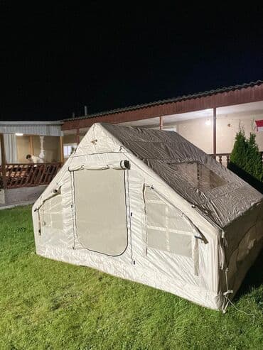 газовая балон: Двухдверная палатка с надувным каркасом и москитными сетками — 1