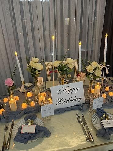 салфетка: Аренда и оформление праздничного стола “Happy Birthday” Что входит: - — 2
