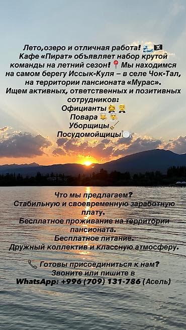 ит талас: Вакансии на сезонную работу на Иссык-Куле в селе Чок-Тал — 1