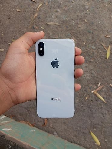 IPhone X, Б/у, 256 ГБ, Серебристый, Защитное стекло