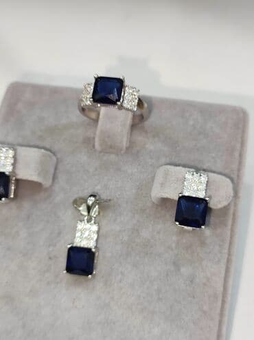 набор пандора: Серебряный Набор с камнями Сапфир Серебро 925 пробы Размеры имеются — 5