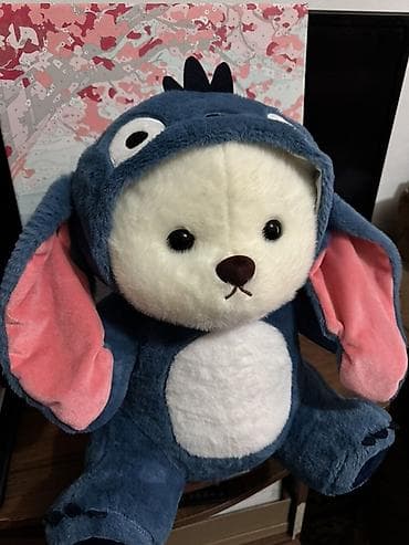 Детские электрокары: Игрушка мишка в костюме стича + плед внутри 2000 сом, брали дороже — 5