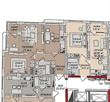 малина жк: Сдан, Элитка, 2 комнаты, 64 м² — 5