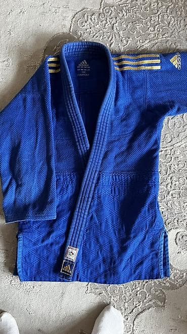 Оригинальное Кимоно для дзюдо adidas Champion II, синее, размер 150 — 1