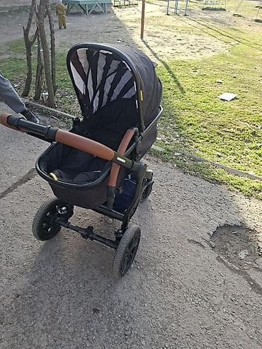 коляску детскую: Детская приставная кроватка, С колесиками, цвет - Серый — 4