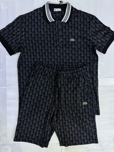 брендовые мужские спортивные костюмы из турции: Мужской спортивный костюм, S, L, XL, Lacoste, Новый, цвет - Черный, Самовывоз — 2