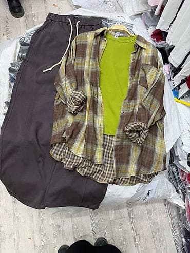 кийим алам: Рубашки в клетку оверсайз - Модель: длинный рукав, классический — 3