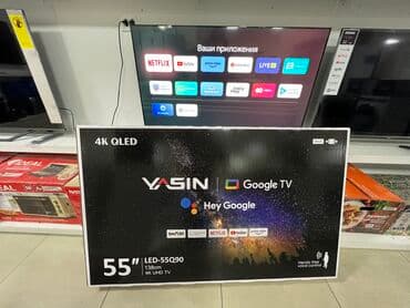 Телевизор Акция Ясин 55 4K QLED модель YASIN 55Q90 Google TV ANDROID