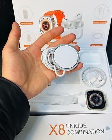 mac safe: Набор X8 🔥 Смарт-часы Ultra + наушники + аксессуары Идеальный — 10
