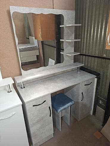 зеркало с комодом: Туалетный столик, Новый, С зеркалом, цвет - Белый, ЛДСП — 2