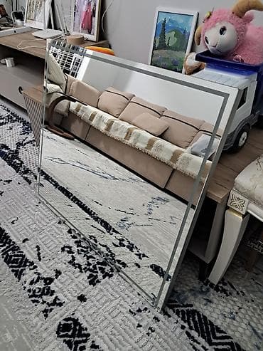 плафон потолочный: Настенное прямоугольное зеркало для ванны с подсветкой. Металлический — 1